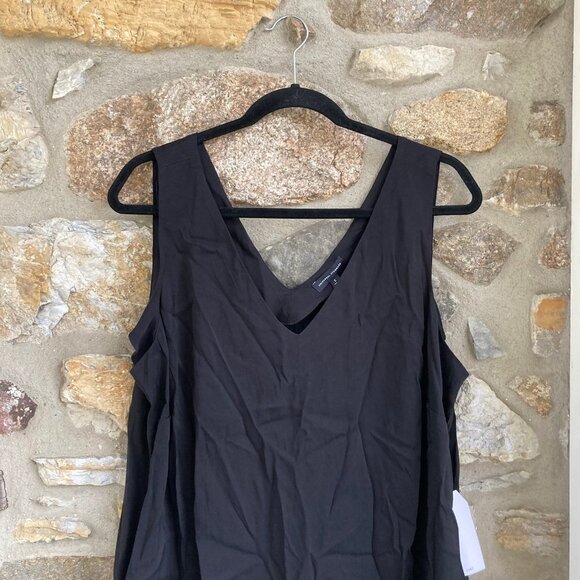 NWT Iconic Cooling Cupro Geneva V Tank Dress Black Small (14-16) $188 - Picture 6 of 12